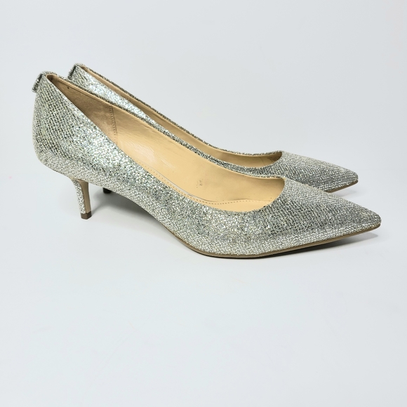 Michael Kors Shoes - Michael Kors MK Flex Kitten Pump in Silver Glitter